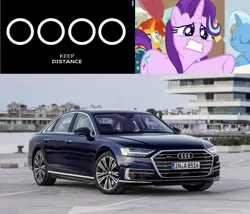 Size: 1280x1098 | Tagged: safe, artist:s-class-destroyer, deleted from derpibooru, derpibooru import, edit, edited screencap, screencap, starlight glimmer, sunburst, trixie, pony, unicorn, a horse shoe-in, audi, audi a8, car, coronavirus, covid-19, crying, obligatory pony, phyllis no!, social distancing