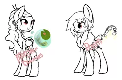 Size: 777x510 | Tagged: safe, artist:ad-opt, derpibooru import, oc, unofficial characters only, fish, original species, pegasus, plant pony, pony, augmented tail, base used, fishbowl, frown, lineart, partial color, pegasus oc, plant, smiling, wings