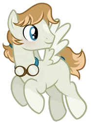 Size: 986x1315 | Tagged: safe, artist:bubaiuv, deleted from derpibooru, derpibooru import, oc, pegasus, pony, goggles, magical gay spawn, male, offspring, parent:braeburn, parent:soarin', parents:soarburn, simple background, solo, stallion, transparent background