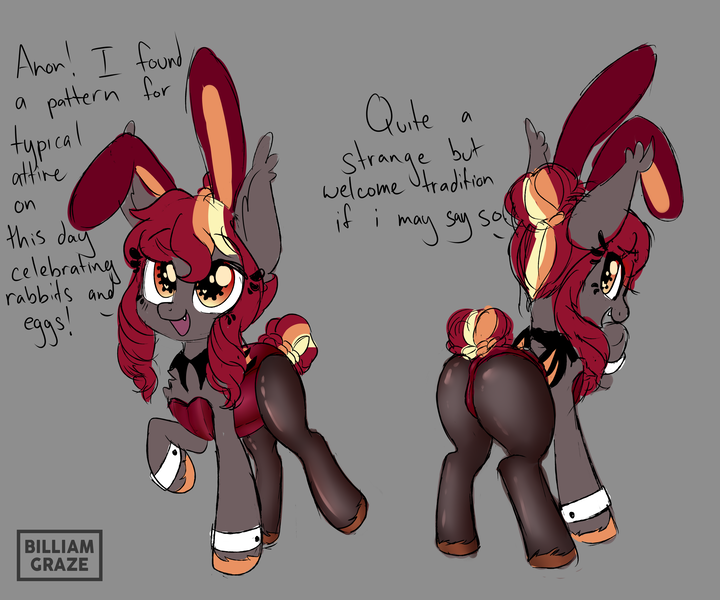 Size: 4200x3500 | Tagged: suggestive, artist:billygraze, derpibooru import, oc, oc:porona, bat pony, pony, bat pony oc, bat wings, bunny suit, clothes, coronavirus, covid-19, cuffs (clothes), povid-19, solo, tights, wings