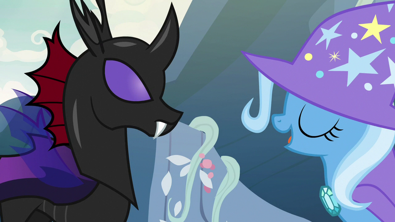 Size: 1280x720 | Tagged: derpibooru import, pharynx, safe, screencap, to change a changeling, trixie