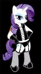 Size: 325x576 | Tagged: suggestive, artist:rabbi-tom, derpibooru import, rarity, pony, unicorn, bipedal, clothes, crossover, cutie mark, dr. frank n furter, female, mare, rocky horror picture show, solo