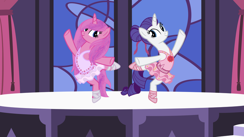 Size: 11022x6200 | Tagged: safe, artist:ldrmas, derpibooru import, rarity, oc, oc:tutu twinkletoes, unicorn, a royal problem, alternate hairstyle, arabesque, ballerina, ballerinas, ballet, ballet bun, ballet slippers, bow, clothes, corsage, cute, flower, looking at each other, on one leg, one arm out, one arm raised, pas de deux, raribetes, raririna, ribbon, rose, smiling, sparkles, tutu, tutus, tututiful