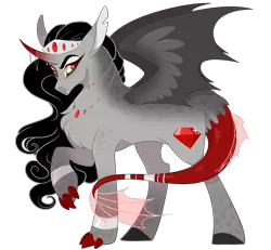 Size: 2700x2500 | Tagged: alicorn, artist:gigason, derpibooru import, high res, hybrid, interspecies offspring, magical gay spawn, oc, offspring, parent:discord, parent:king sombra, parents:sombracord, safe, simple background, solo, transparent background