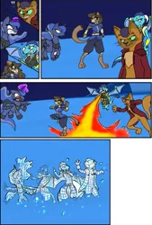 Size: 761x1126 | Tagged: artist needed, source needed, safe, derpibooru import, capper dapperpaws, cerena, princess ember, princess luna, oc, abyssinian, alicorn, crystal pony, dragon, pony, my little pony: the movie, code lyoko, comic, crystallized, crystallized pony, death, devirtualization, fight, fire, ice sector, male, wireframe