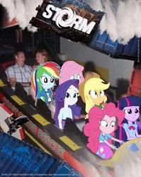 Size: 745x936 | Tagged: safe, derpibooru import, applejack, fluttershy, pinkie pie, rainbow dash, rarity, sci-twi, twilight sparkle, equestria girls, australia, boat, equestria girls in real life, gold coast, humane five, humane six, sea world, shipping container, storm, wave