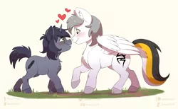 Size: 5169x3187 | Tagged: safe, artist:amaichix, derpibooru import, oc, oc:kate, oc:kej, unofficial characters only, pegasus, pony, unicorn, ear fluff, female, k+k, male, mare, oc x oc, shipping, stallion, straight