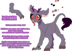 Size: 1385x990 | Tagged: artist:nootaz, demon, demon pony, derpibooru import, goat eyes, oc, oc:toninha do diabo, original species, safe, simple background, solo, transparent background, unofficial characters only