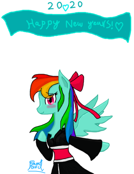 Size: 727x942 | Tagged: 2020, anthro, artist:samuel-neocros, clothes, derpibooru import, happy new year, happy new year 2020, holiday, kimono (clothing), pegasus, rainbow dash, safe, simple background, solo, transparent background