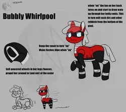 Size: 1117x995 | Tagged: safe, alternate version, artist:wyntermoon, derpibooru import, oc, oc:bubbly whirlpool, ponified, earth pony, object pony, original species, pony, robot, robot pony, female, i can't believe it's not badumsquish, mare, mechanical pony, reference sheet, transparent mane, underhoof, vacuum cleaner, wheel