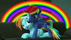 Size: 3840x2160 | Tagged: 3d, artist:ludwigsfmer, artist:ludwigspectre, commission, couple, cuddling, derpibooru import, love, oc, oc:rainbow lightspeed, rainbow dash, safe, shipping, source filmmaker, your character here