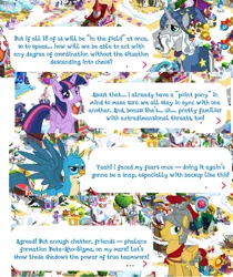 Size: 984x1172 | Tagged: safe, derpibooru import, bon bon, flash magnus, gallus, star swirl the bearded, sweetie drops, twilight sparkle, twilight sparkle (alicorn), alicorn, gryphon, pegasus, pony, unicorn, dialogue, female, gameloft, implied starlight glimmer, male, mare, stallion