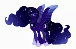 Size: 2184x1427 | Tagged: safe, artist:fwipfwop, deleted from derpibooru, derpibooru import, princess luna, alicorn, pony, alternate design, crown, helmet, jewelry, mae, regalia, simple background, solo, unshorn fetlocks, white background