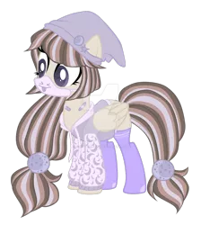 Size: 1280x1429 | Tagged: safe, artist:magicdarkart, derpibooru import, oc, unofficial characters only, pegasus, pony, beanie, clothes, deviantart watermark, female, hat, hoodie, mare, obtrusive watermark, simple background, socks, solo, surgical mask, thigh highs, transparent background, watermark