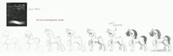 Size: 3937x1291 | Tagged: safe, artist:alcor, derpibooru import, applejack, pony, drawing, guide, how to draw, sideview, sketch, tutorial