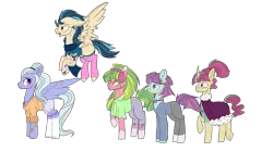 Size: 6976x3908 | Tagged: safe, artist:bublebee123, artist:icey-wicey-1517, color edit, derpibooru import, edit, indigo zap, lemon zest, sour sweet, sugarcoat, sunny flare, ponified, earth pony, pegasus, pony, unicorn, adoraflare, alternate hairstyle, bandaid, beard, bitter sweet, bowtie, chains, clothes, cobalt strike, collaboration, colored, curved horn, cute, ear piercing, earring, equestria girls ponified, eyebrow piercing, facial hair, flying, freckles, headphones, heart, horn, jeans, jewelry, lime citron, male, markings, necklace, necktie, nose piercing, nose ring, open mouth, pants, piercing, raised hoof, raised leg, redesign, robe, rule 63, rule63betes, scarf, shadow five, shirt, shorts, simple background, socks, sourbetes, stallion, striped socks, stubble, sugarcute, sugarglaze, sunlight blaze, sweater, tanktop, tattoo, torn clothes, transparent background, underhoof, wall of tags, zapabetes, zestabetes