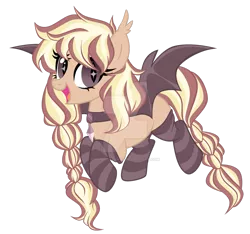 Size: 1280x1198 | Tagged: safe, artist:magicdarkart, derpibooru import, oc, unofficial characters only, bat pony, pony, bat pony oc, bat wings, braid, braided tail, choker, clothes, deviantart watermark, female, mare, obtrusive watermark, simple background, socks, solo, striped socks, transparent background, watermark, wings