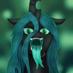 Size: 4200x4200 | Tagged: safe, artist:emu34b, derpibooru import, queen chrysalis, changeling, changeling queen, absurd resolution, drool, female, forked tongue, gullet, long tongue, maw, mawshot, missing accessory, open mouth, sharp teeth, solo, teeth, tongue out, uvula, vector