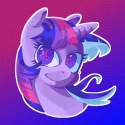 Size: 1500x1500 | Tagged: safe, artist:porcelanowyokular, derpibooru import, twilight sparkle, pony, bust, cutie mark eyes, female, mare, portrait, solo, wingding eyes