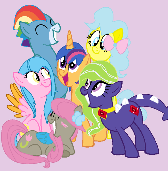 Size: 776x788 | Tagged: safe, artist:xxpen-sofiexx, derpibooru import, oc, oc:candy sprite, oc:fire ruby, oc:magic quest, oc:rainbow bolt, oc:sparkle song, oc:tulip blast, unofficial characters only, dracony, dragon, earth pony, hybrid, pegasus, pony, unicorn, interspecies offspring, next generation, offspring, parent:cheese sandwich, parent:discord, parent:flash sentry, parent:fluttershy, parent:pinkie pie, parent:rainbow dash, parent:rarity, parent:soarin', parent:spike, parent:twilight sparkle, parents:cheesepie, parents:discoshy, parents:flashlight, parents:soarindash, parents:sparity