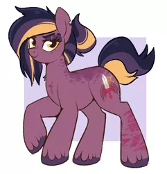 Size: 650x675 | Tagged: safe, artist:lulubell, derpibooru import, oc, oc:cadent cut, unofficial characters only, earth pony, dragon slayer, solo