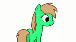 Size: 680x382 | Tagged: safe, artist:crystal wishes, derpibooru import, oc, oc:bubbly chat, earth pony, pony, undead, zombie, zombie pony, animated, empty eyes, gif, looking at you, no catchlights, simple background, solo, too dumb to live, you have alerted the herd