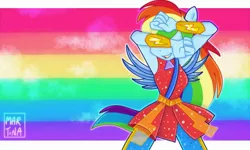 Size: 1290x774 | Tagged: safe, artist:heveagoodday, derpibooru import, rainbow dash, equestria girls, legend of everfree, animated at source, crystal guardian, ponied up, solo