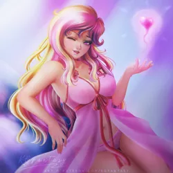 Size: 900x900 | Tagged: armpits, artist:kgfantasy, babydoll, breasts, busty princess cadance, clothes, commission, derpibooru import, human, humanized, lingerie, negligee, nightgown, one eye closed, open mouth, panties, pink underwear, princess cadance, suggestive, underwear, your character here