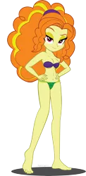 Size: 4644x9555 | Tagged: suggestive, artist:efernothedragon, artist:nightdragon09, artist:shadowdragonking9, derpibooru import, adagio dazzle, equestria girls, belly button, bikini, bikini babe, breasts, clothes, hands on hip, looking at you, seashell bra, show accurate, solo, swimsuit, vector