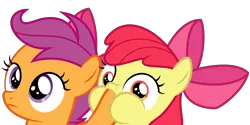 Size: 6000x3000 | Tagged: safe, artist:spencethenewbie, derpibooru import, apple bloom, scootaloo, pony, somepony to watch over me, .ai available, absurd resolution, hoof in mouth, simple background, transparent background, vector