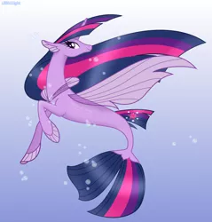 Size: 2280x2383 | Tagged: alicorn, artist:lilith1light, base used, beautiful, bubble, derpibooru import, eyelashes, female, fins, fin wings, fish tail, flowing mane, horn, my little pony: the movie, older, older twilight, princess twilight 2.0, safe, seaponified, sea pony, seapony (g4), seapony twilight, smiling, solo, species swap, tail, the last problem, twilight sparkle, twilight sparkle (alicorn), underwater, water, wings