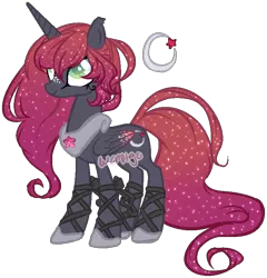 Size: 734x764 | Tagged: safe, artist:skulifuck, derpibooru import, oc, oc:cassiopeiae, unofficial characters only, alicorn, pony, alicorn oc, base used, ethereal mane, female, hoof shoes, horn, mare, reference sheet, simple background, smiling, solo, starry mane, story included, transparent background, watermark, wings