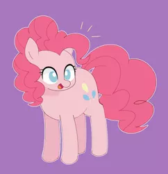 Size: 1162x1200 | Tagged: safe, artist:ch-chau, derpibooru import, pinkie pie, earth pony, pony, cute, diapinkes, female, mare, no pupils, open mouth, purple background, simple background, solo