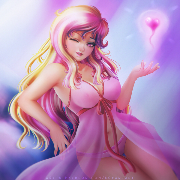 Size: 3000x3000 | Tagged: alternate version, armpits, artist:kgfantasy, babydoll, breasts, busty princess cadance, clothes, commission, derpibooru import, erect nipples, female, human, humanized, lingerie, milf, negligee, nightgown, nipple outline, nipples, nudity, one eye closed, open mouth, panties, pink underwear, princess cadance, questionable, underwear, your character here