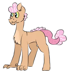 Size: 1000x1000 | Tagged: artist:h0nkfriend, bio in the source, chest fluff, derpibooru import, draconequus hybrid, interspecies offspring, male, oc, oc:marzipan pie, offspring, parent:discord, parent:pinkie pie, parents:discopie, safe, simple background, solo, transparent background