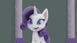 Size: 800x450 | Tagged: safe, derpibooru import, screencap, rarity, pony, unicorn, my little pony: pony life, my little pony: stop motion short, rarity's paintful pony portrait, animated, beret, camera flashes, easel, gif, hat, imagining, paint palette, paintbrush, painting, smiling, solo, stop motion, thought bubble