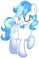 Size: 998x1500 | Tagged: safe, artist:skulifuck, derpibooru import, oc, oc:dew drop, unofficial characters only, earth pony, pony, earth pony oc, eyes closed, grin, jewelry, raised hoof, simple background, smiling, solo, transparent background