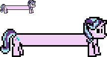 Size: 216x115 | Tagged: safe, artist:mega-poneo, derpibooru import, starlight glimmer, pony, unicorn, female, long glimmer, long pony, male, megaman, megamare, megapony, pixel art, simple background, sprite, transparent background