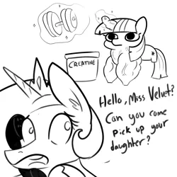 Size: 2250x2250 | Tagged: safe, artist:tjpones, derpibooru import, princess celestia, twilight sparkle, alicorn, pony, unicorn, always skip leg day, creatine, cursed image, dialogue, duo, grayscale, implied twilight velvet, magic, monochrome, muscles, muscular horn, phone, simple background, stronk, swol, telekinesis, twiggie, unicorn twilight, vein bulge, weight lifting, white background