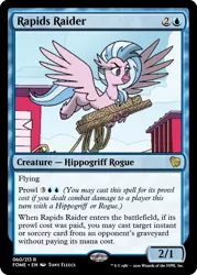 Size: 375x523 | Tagged: artist:tonyfleecs, ccg, derpibooru import, edit, hippogriff, magic the gathering, rope, safe, silverstream, spoiler:comicfeatsoffriendship02, trading card, trading card edit, wood