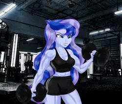 Size: 2835x2420 | Tagged: suggestive, artist:ponymaan, derpibooru import, princess luna, equestria girls, abs, biceps, bodybuilder, breasts, commission, muscles, vice principal luna, vice principal muscle moona