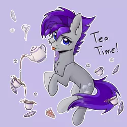 Size: 1400x1400 | Tagged: safe, artist:dark lightning, derpibooru import, oc, oc:sugarcube, earth pony, pony, cup, food, solo, sugar (food), tea, tea time