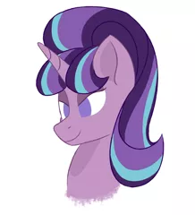 Size: 812x893 | Tagged: safe, artist:iron curtain, derpibooru import, starlight glimmer, pony, bust, portrait, s5 starlight, simple background, solo, white background