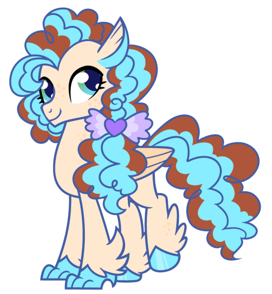 Size: 1122x1212 | Tagged: artist:unicorn-mutual, derpibooru import, female, freckles, hippogriff, hybrid, interspecies offspring, oc, offspring, parent:cheese sandwich, parent:princess skystar, safe, simple background, solo, transparent background, unofficial characters only