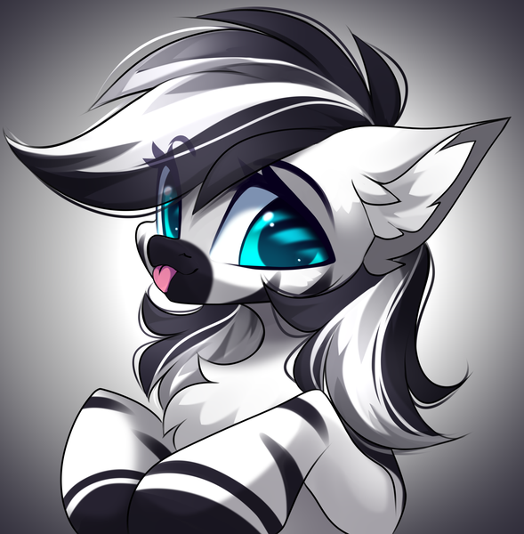 Size: 3104x3160 | Tagged: safe, artist:airiniblock, derpibooru import, oc, oc:sarahmowwolf, unofficial characters only, earth pony, pony, zebra, zebrasus, :p, commission, rcf community, tongue out