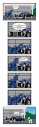 Size: 499x1602 | Tagged: safe, artist:redtriangle, derpibooru import, princess luna, rarity, oc, oc:sketchy, alicorn, pony, canon x oc, car, comic, female, implied sex, kissing, lincoln (car), lincoln continental, male, mare, shipping, straight