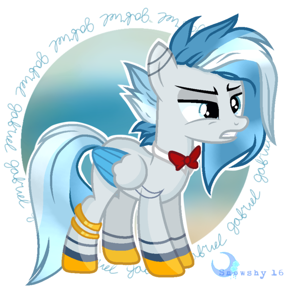 Size: 936x940 | Tagged: safe, artist:snowshy16, derpibooru import, oc, unofficial characters only, pegasus, pony, bowtie, simple background, solo, transparent background, two toned wings, wings