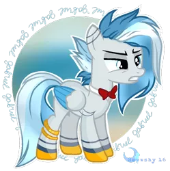 Size: 936x940 | Tagged: safe, artist:snowshy16, derpibooru import, oc, unofficial characters only, pegasus, pony, bowtie, simple background, solo, transparent background, two toned wings, wings