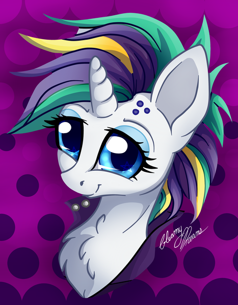 Size: 2622x3371 | Tagged: safe, artist:gleamydreams, derpibooru import, rarity, pony, unicorn, it isn't the mane thing about you, alternate hairstyle, clothes, high res, jacket, looking at you, punk, raripunk, solo