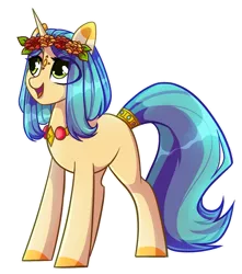 Size: 999x1129 | Tagged: safe, artist:cloud-fly, derpibooru import, oc, oc:akila, unofficial characters only, pony, unicorn, female, floral head wreath, flower, mare, outline, simple background, solo, tail wrap, transparent background